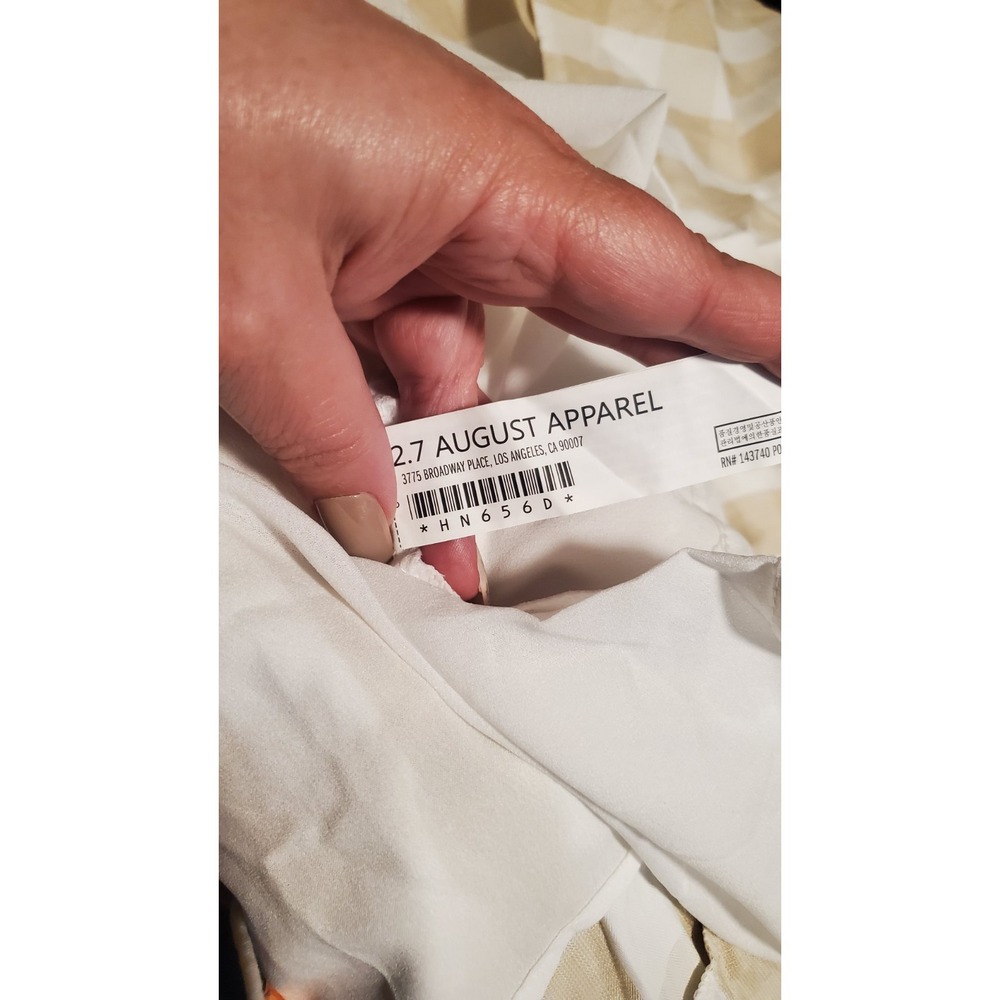 English Factory Tan And White Gingham Midi Dress Size Medium - Picture 12 of 13